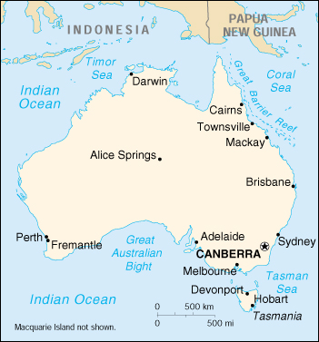 [Country map of Australia]